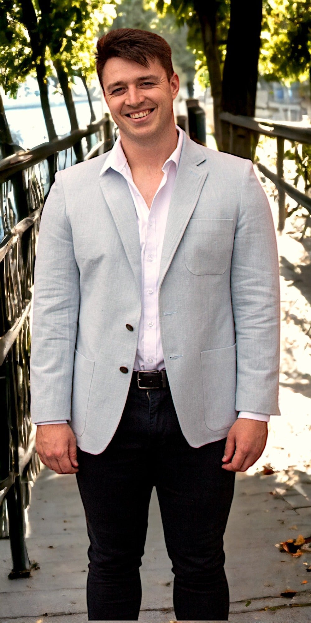 Kingsman Linen Jacket Pastel Blue