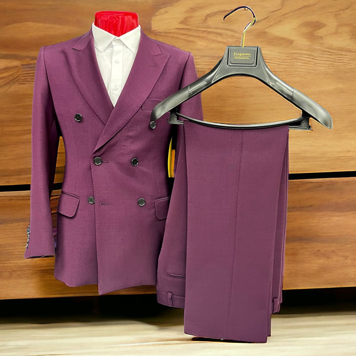 Purple Double Breasted Suit Jacket