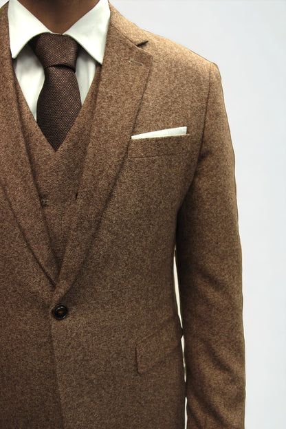 Kingsman Brown Herringbone Tweed