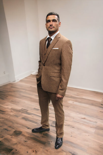 Kingsman Brown Herringbone Tweed