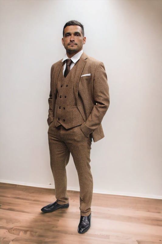 Kingsman Brown Herringbone Tweed